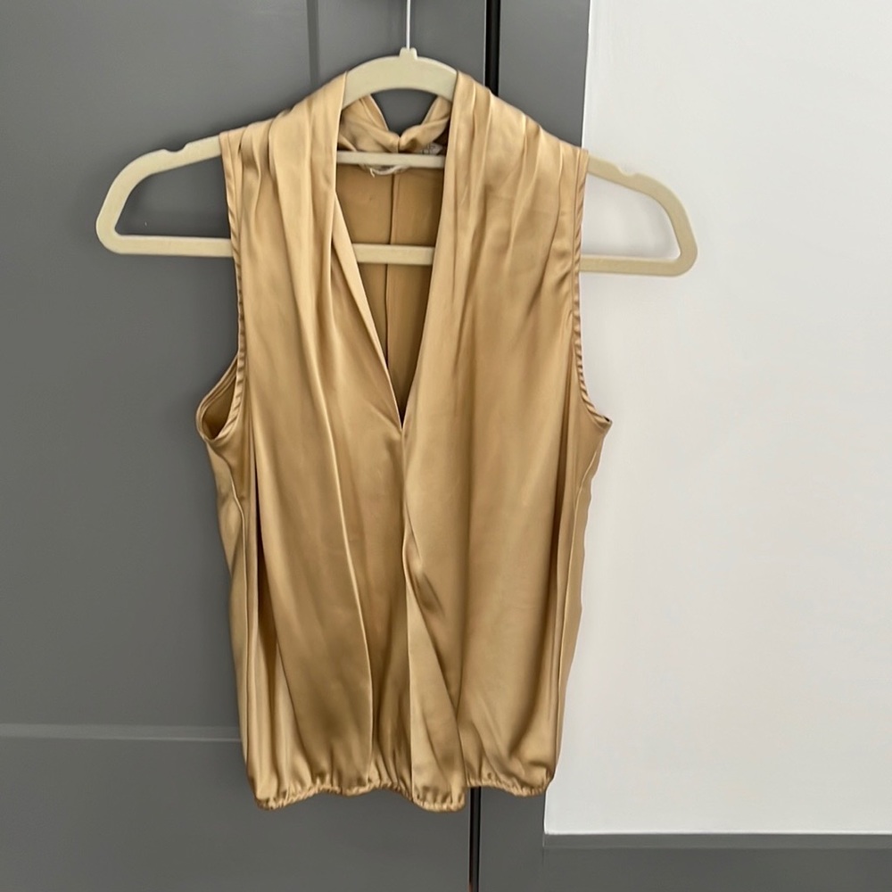 Ramy Brook Sleeveless Gold Blouse